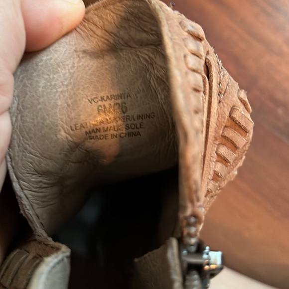 Vince Camuto Karinta Tan Neutral Aztec Open Toe Heels - Picture 11 of 11